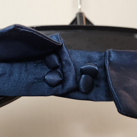 Le Château Dark Aqua Turquoise Satine Style Halter Top Size M-L - Picture 5 of 6